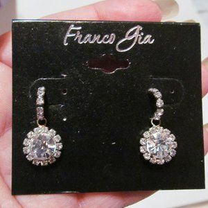 Franco Gia rhinestone pierced earrings new